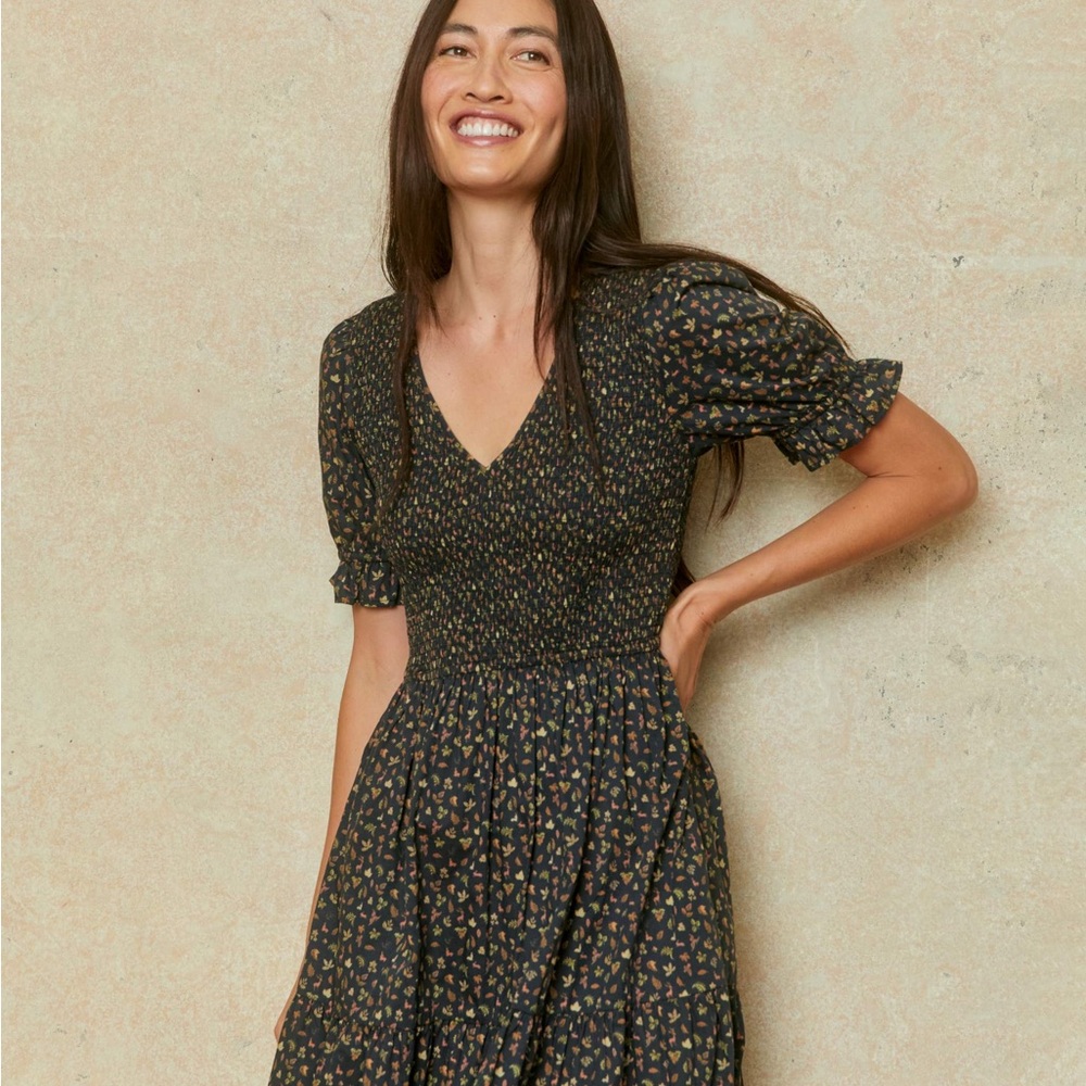 Christy Dawn Brooklyn dress Black fauna cotton maxi